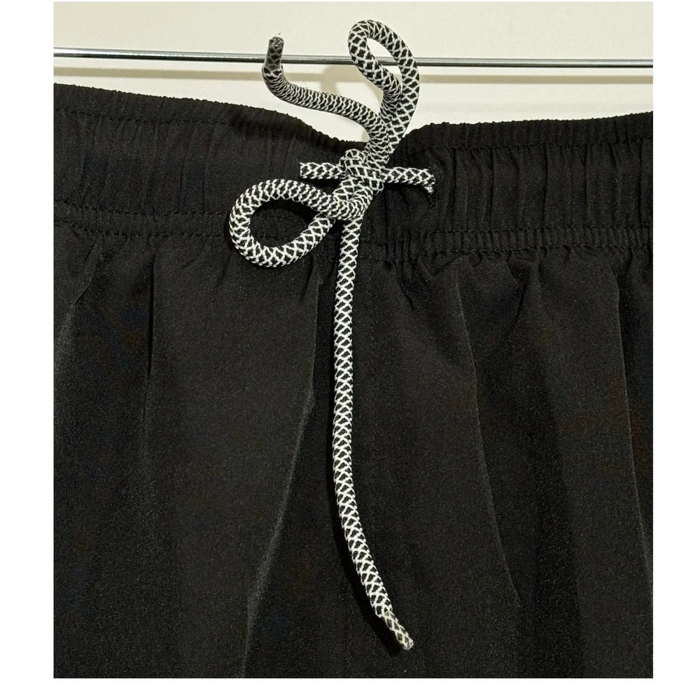 Mens Black Swim‎ Trunks Large Board Shorts Drawstring Mesh Liner Pockets